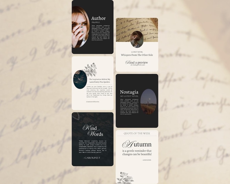 Bookstagram-sjabloon canva | Instagram-sjablonen schrijven | Boekrecensies en promotieberichten | Socialmediakit Dark Romance afbeelding 2