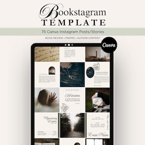 Plantilla de Bookstagram en Canva / Plantillas de Instagram para autores / Publicaciones de reseñas y promociones de libros / Kit de redes sociales de romance oscuro