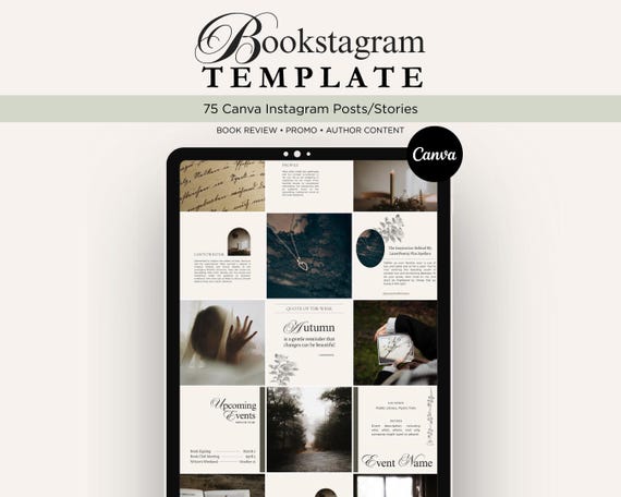 Bookstagram Template Canva | Author Instagram Templates | Book Review & Promo Posts | Dark Romance Social Media Kit
