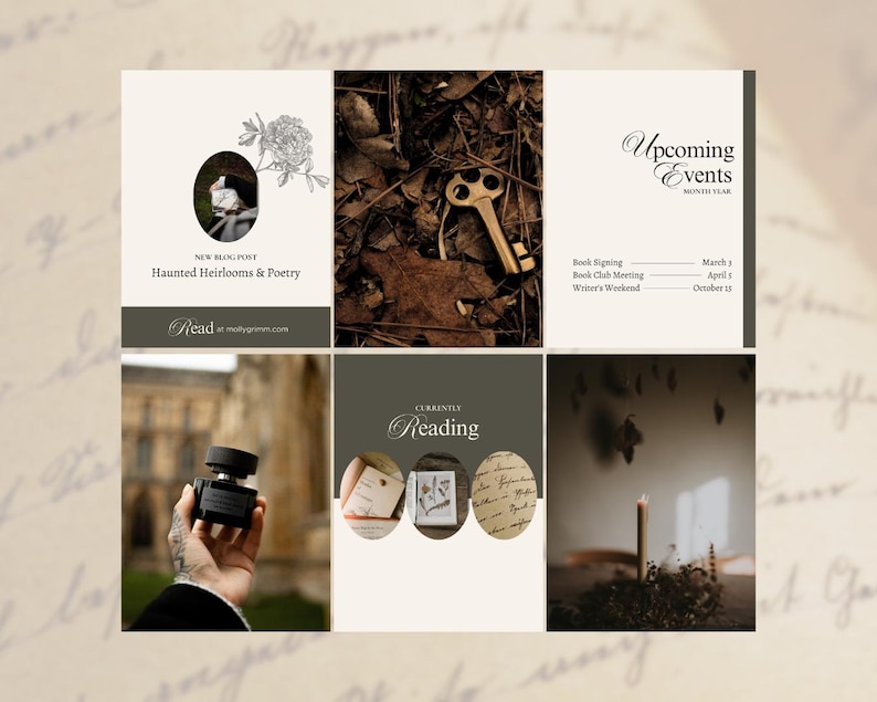 Bookstagram-sjabloon canva | Instagram-sjablonen schrijven | Boekrecensies en promotieberichten | Socialmediakit Dark Romance afbeelding 4