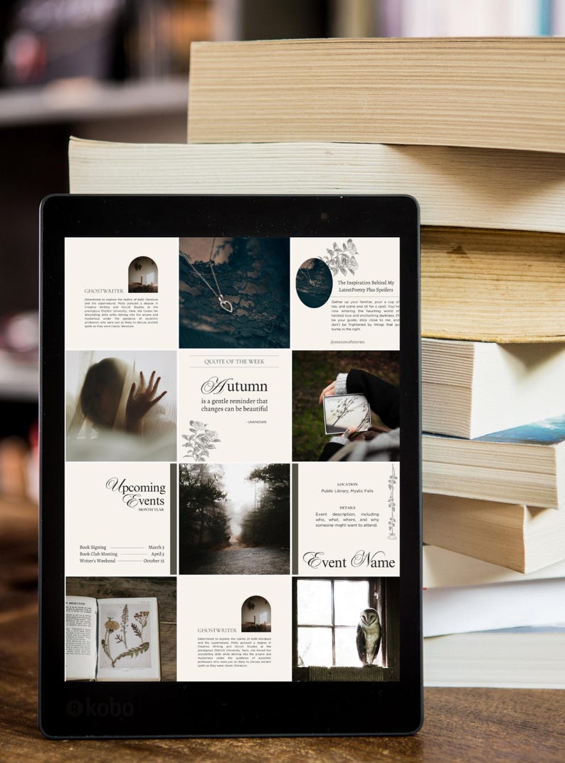 Bookstagram-sjabloon canva | Instagram-sjablonen schrijven | Boekrecensies en promotieberichten | Socialmediakit Dark Romance afbeelding 16