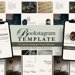 Bookstagram-sjabloon canva | Instagram-sjablonen schrijven | Boekrecensies en promotieberichten | Socialmediakit Dark Romance afbeelding 19
