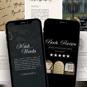 Bookstagram-sjabloon canva | Instagram-sjablonen schrijven | Boekrecensies en promotieberichten | Socialmediakit Dark Romance afbeelding 5