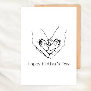 Muttertagskarte, Muttertag, Baby Füße und Hände, Original Illustration, Illustration, Illustration, Illustration, Illustration, Illustration