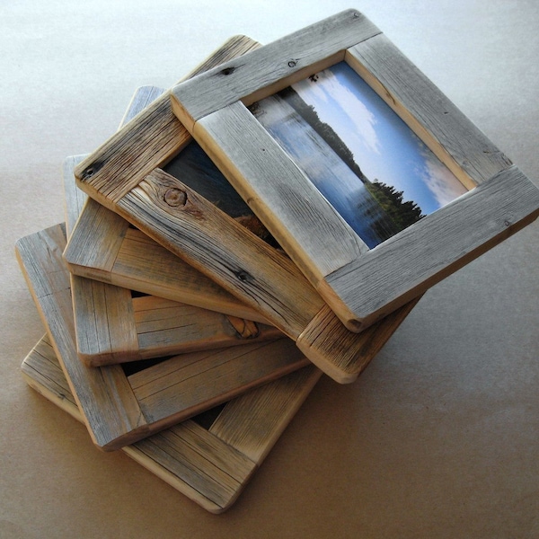 Barnwood FRAME (4x6) handmade from reclaimed weathered wood - rustic refined