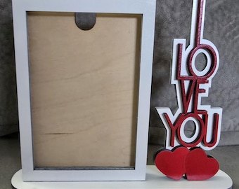Personalized Photo Frame| I Love You Frame | Wooden Gift | Table Decor | Custom Photo Frame | Heart Frame | Valentine's Day | Love