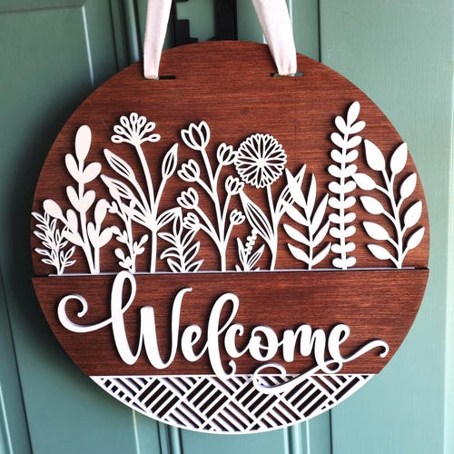 Décoration de porte interchangeable | Scène interchangeable | Saisons interchangeables | Plaque de porte peinte à la main | Panneau de bienvenue