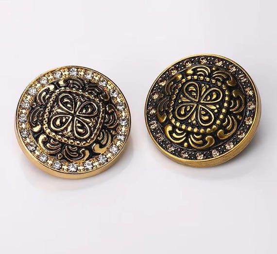 10 Uds. Botones Grandes Dorados De 15/20/25/30mm Para Ropa, Botones Redondos De Metal Para Coser Accesorios De Ropa, Chaqueta, Camisa, Abrigo, Botones -dorado,25mm-10 Uds