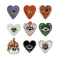 Beaded Evil Eye Heart Patch: Embroidered Rhinestone Applique, Beaded Sacred Heart Patch for Jackets Sweater - 1pcs product logo