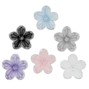 Aplique floral 3D bordado - Motivo de encaje nupcial - 13 x 13 cm