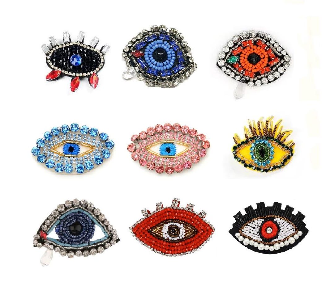 Evil Eye Rhinestone Evil Eye Beaded Rhinestone Applique Patch: Sew-on Embroidered Eye - Etsy