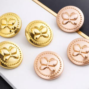 10 pièces de boutons tige papillon en métal, boutons de veste de blazer dorés 15-23 mm, boutons de couture de costume tricot