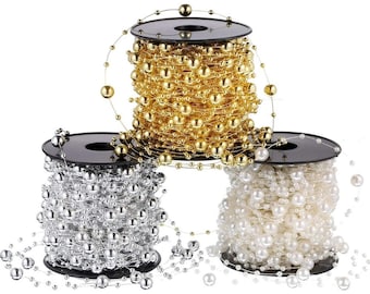 Pearl Bead Garland: Acrylic String Trim, Wedding Decor (10/30 metres)