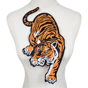 2 colors Large Tiger Patch, Embroidery Applique - Jacket Embroidery Patch, Embroidered Patch, Patch for Backpack, Tiger Sew-on Patch - 1pcs