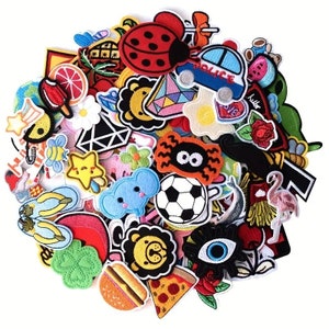 70pcs Iron On Embroidered Patches: Random Applique Bundle