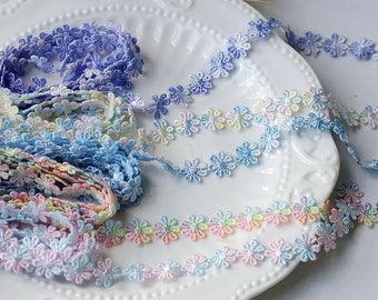 Rainbow Flower Lace Trim: Soft Floral Tape, Scrapbooking Accessory (2 Yards)
