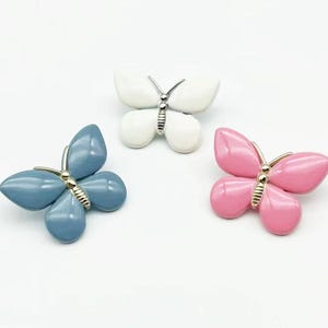 18-23mm Butterfly Metal Shank Buttons, Dress Buttons, Jacket Buttons, Buttons for Clothes, Sweater Buttons, Craft Embellishments - 10pcs