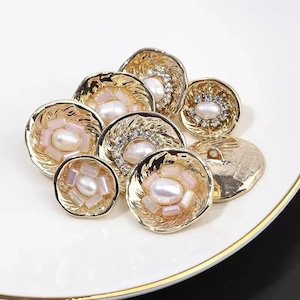 6pcs 18-25mm Rhinestone Metal Shank Buttons for Sewings, Blazer Buttons, Coat Buttons, Buttons for Cardigan, Craft supplies