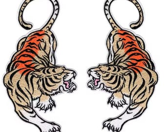 Tiger Embroidery Patch Set – Iron On Sew On Large Back Applique (26.8x14cm), 1pcs