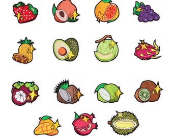 15pcs Embroidered Fruit Patch, Cute Patches Set, Embroidered Badge, Assorted Fruit Embellishments, Patch for Girl, Patch Kids Random