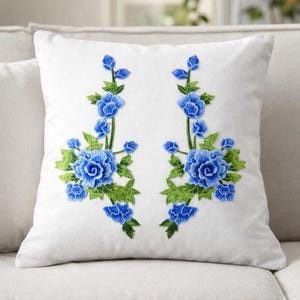 1 Pair Flower Embroidered Cloth Patch Applique, Chinese Style Floral Embroidery Patch, 35x15 cm, 9 Colors
