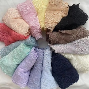 2 Meter 5,1 "Stretch-Spitzenstoff, BH-Herstellung, elastische Spitze, breite elastische Spitzenbesatz, Dessous-Spitze, Stretch-Spitzenbesatz, florale elastische Spitze