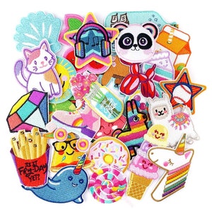 Iron On Patch Assortment for Girls: Embroidered Applique Bundle - 27pcs