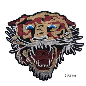 Gestickter Tigerkopf Aufnäher: Aufnäher zum Aufnähen
