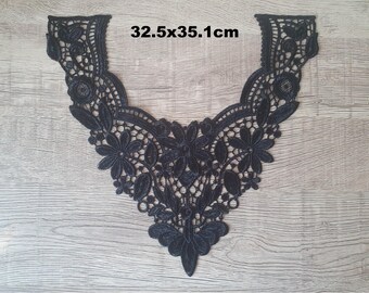 Detachable Lace Collar (4 Styles) | Vintage Floral Lace Neckline Applique | Embroidered Collar Trim, 1pcs