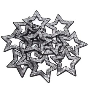 10pcs Sequin Star Patch Embroidery, Denim Patches, Iron On Patch for Jacket T shirt Cloth, DIY Crafts Accessories, Backpack Patch