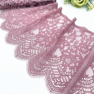 Floral Eyelash Stretch Lace Trim: Bridal Sewing, Clothing Accessories (9.6&#39;&#39; Width, 3 Yards)