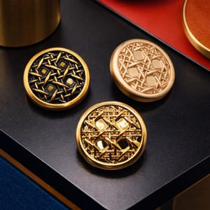 20pcs Gold Metal Shank Buttons 18–23mm | Decorative Round Vintage Buttons for Sewing Clothing, DIY Crafts