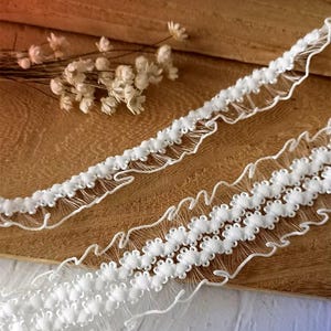 5-10Yards 1.5-2.5cm Ruffle Pleated Elastic Lace Trim, Ruffled Mesh Lace Trim For Tutu Dress, Ruffled Wedding Trim, Doll Apparel, DIY