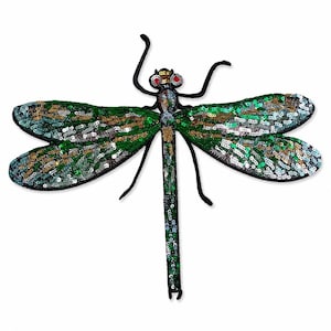 Dragonfly Sequin Patch 1Pc, Large Embroidered Dragonfly Applique, Sew On Costume Patch for Jacket Dress 26.2x18.5cm