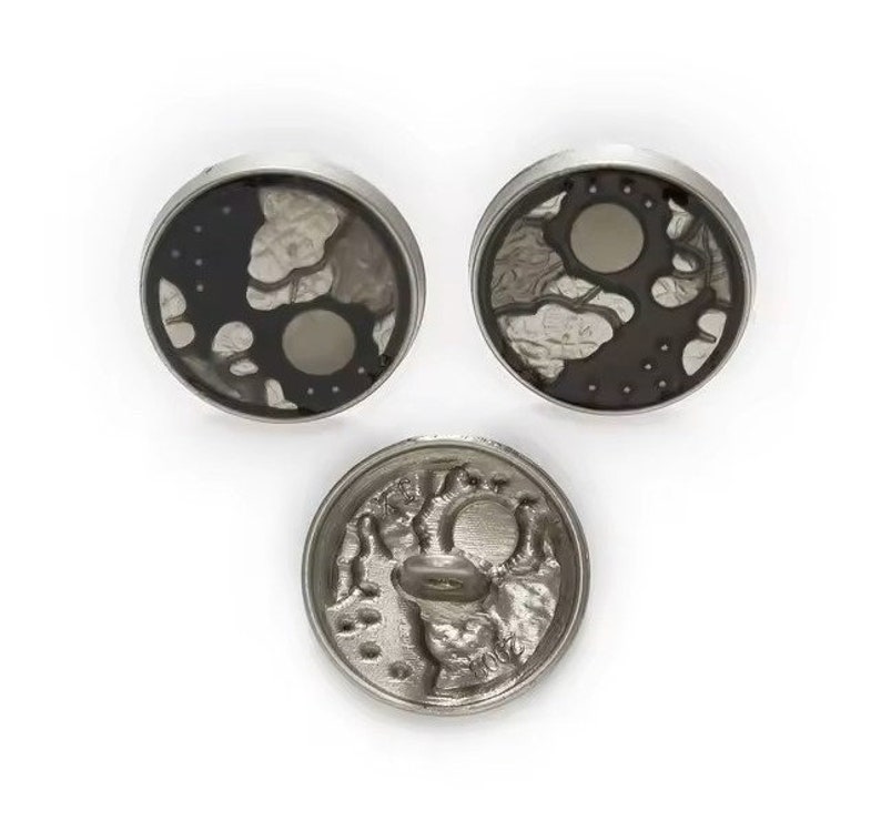 5pcs 18mm Moon and Stars Metal Shank Enamelled Buttons Round Buttons for Coat/jacket/blazer
