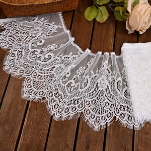 3 werven 7,08'' 31 kleuren Franse kant trim stof stretch kant, chantilly kant, bruids kant, kanten randen voor naaien, wimper kant bloemen kant