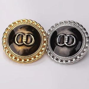 10pcs Vintage Metal Coat Buttons: Gold & Silver Round Fashion Buttons (18-23mm)