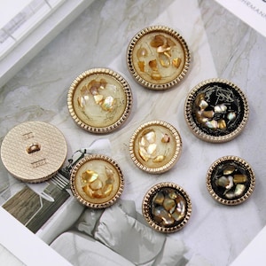 6pcs Metal Shank Buttons: Blazer, Coat, Cardigan Sewing Supplies