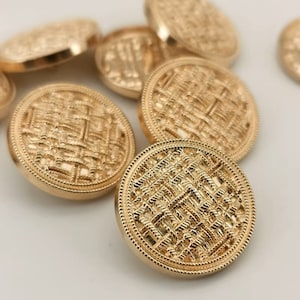 10pcs Metal Shank Buttons: Gold Fashion Coat Embellishments (15-22.5mm)