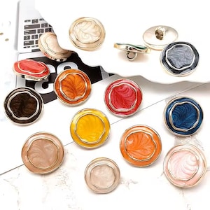 6-12pcs Colorful Resin Shank Buttons: 18-23mm Fashion Coat Buttons
