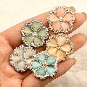 6pcs Flower Metal Shank Buttons: Vintage Style Dress Coat Embellishments