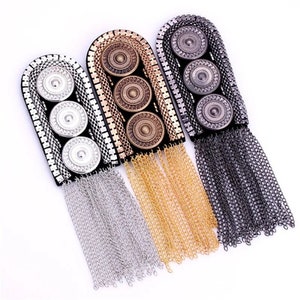2pcs Shoulder Tassel Chain Epaulettes, Handmade Shoulder Pads, Shoulder Badge, Punk Shoulder Patch, Rhinestone Applique, Suit Shoulder Patch
