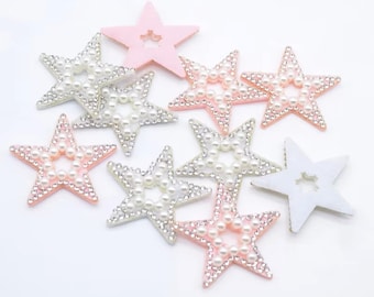 10 pièces écusson étoiles strass, patchs de perles, patchs en jean, étoiles strass appliqués, écusson pour vêtements cool, patchs de veste, écusson thermocollant