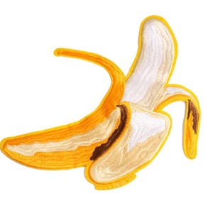 Aplique de remendo bordado de banana grande