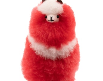 Alpaca Stuffed Animal Toy Red And White 9 INCHES