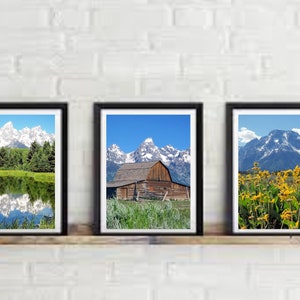Lot de 3 impressions numériques « Parc national de Grand Teton »
