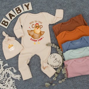 New To The Coop Baby Romper, Funny Chicken Baby Outfit, Farm Animal Baby Gift, Personalized Baby Clothes, Newborn Coming Home Set