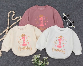 Birthday Girl Shirt, My 1st Birthday Baby Romper Outfit, Cute Kid Tees, First Birthday Bodysuit, Baby Girls Jumpsuit, Newborn Girl Clothing