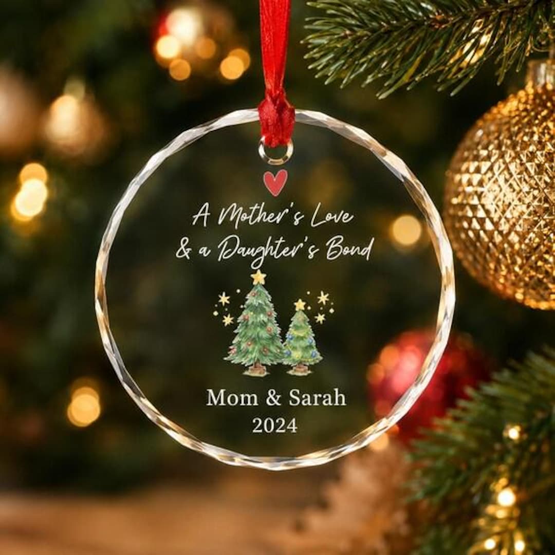 Custom Mother Daughter Christmas Ornament, Personalized Mom Gift