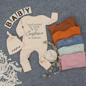 Custom Hand Picked for Earth by My Grandma in Heaven Bodysuit, Pregnancy Announcement, Baby Shower Gift, Set Baby Clothes, Newborn Outfits
